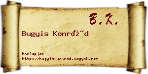 Bugyis Konrád névjegykártya